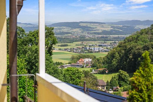 balcony with a mountain view