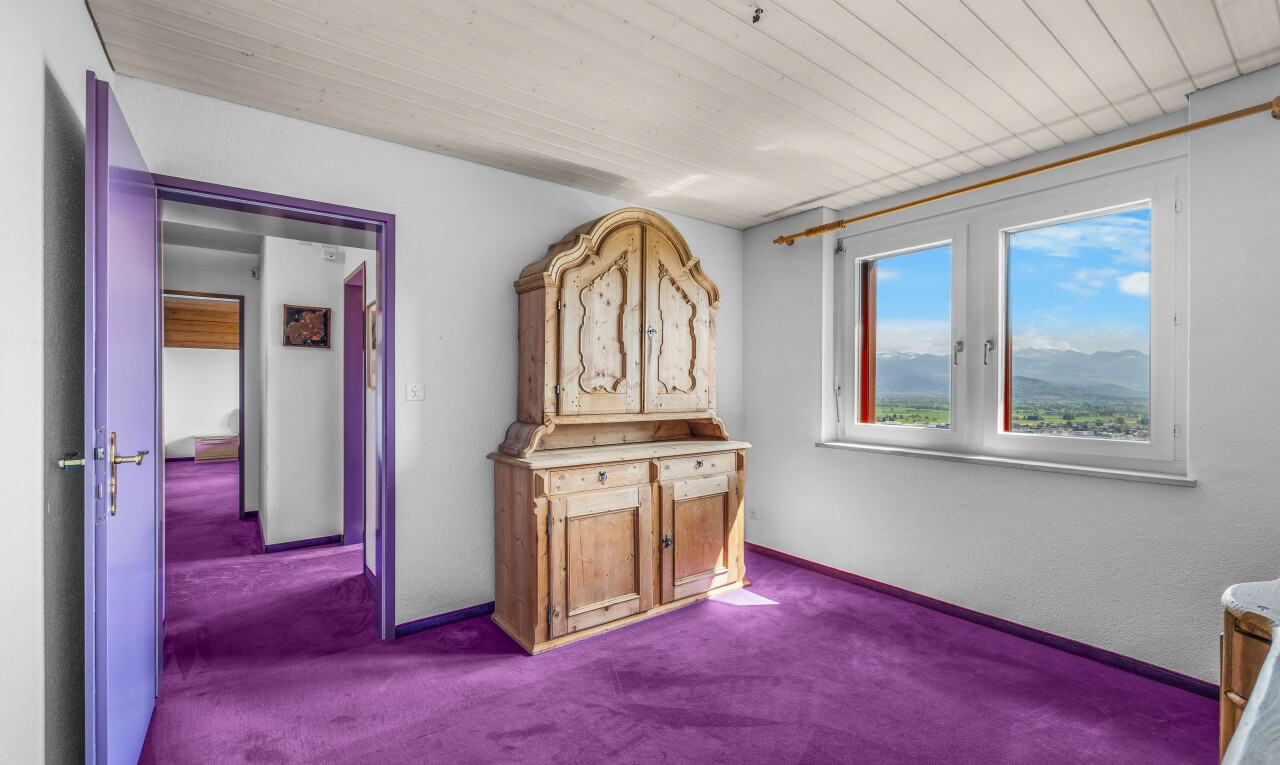 salon avec natural light, lumière naturelle, carpet, moquette, et wood ceiling