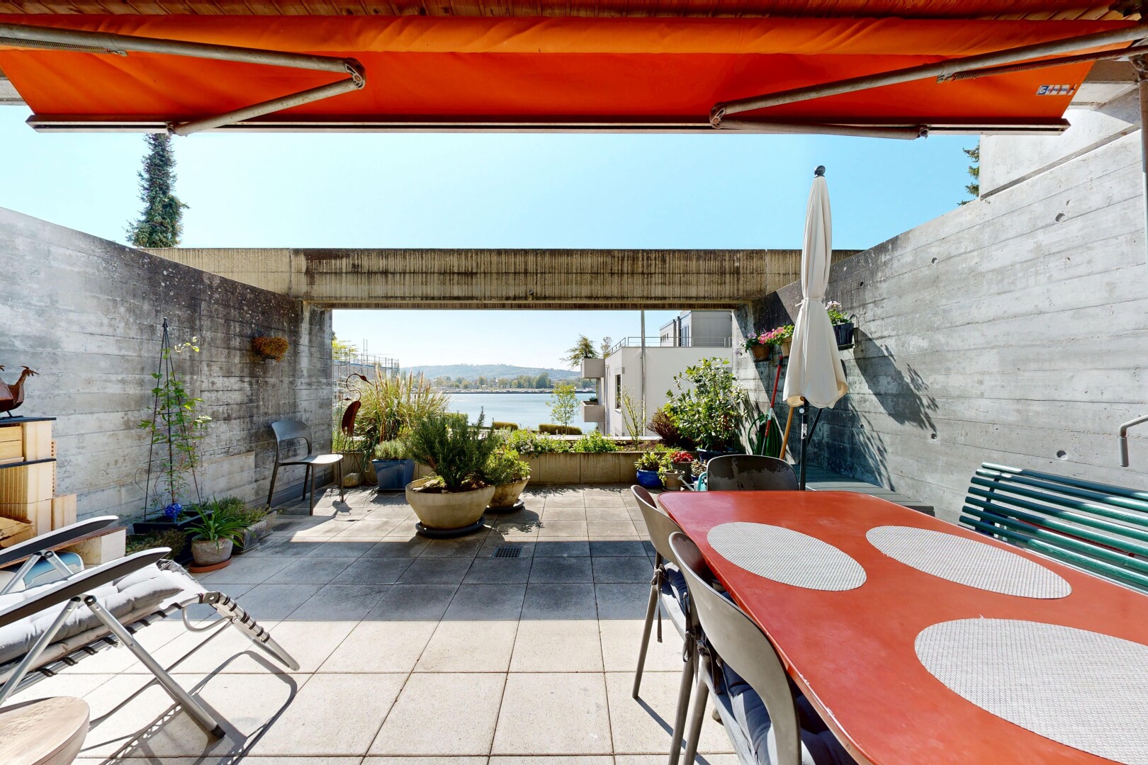 terrace featuring an outdoor bar