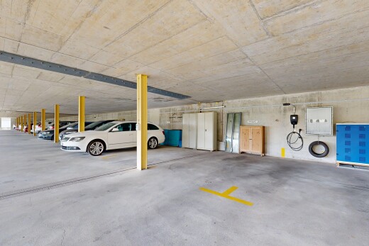 view of parking garage