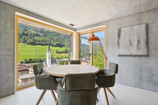 esszimmer mit betonmauer, concrete wall, betondecke, concrete ceiling, und finished concrete floor