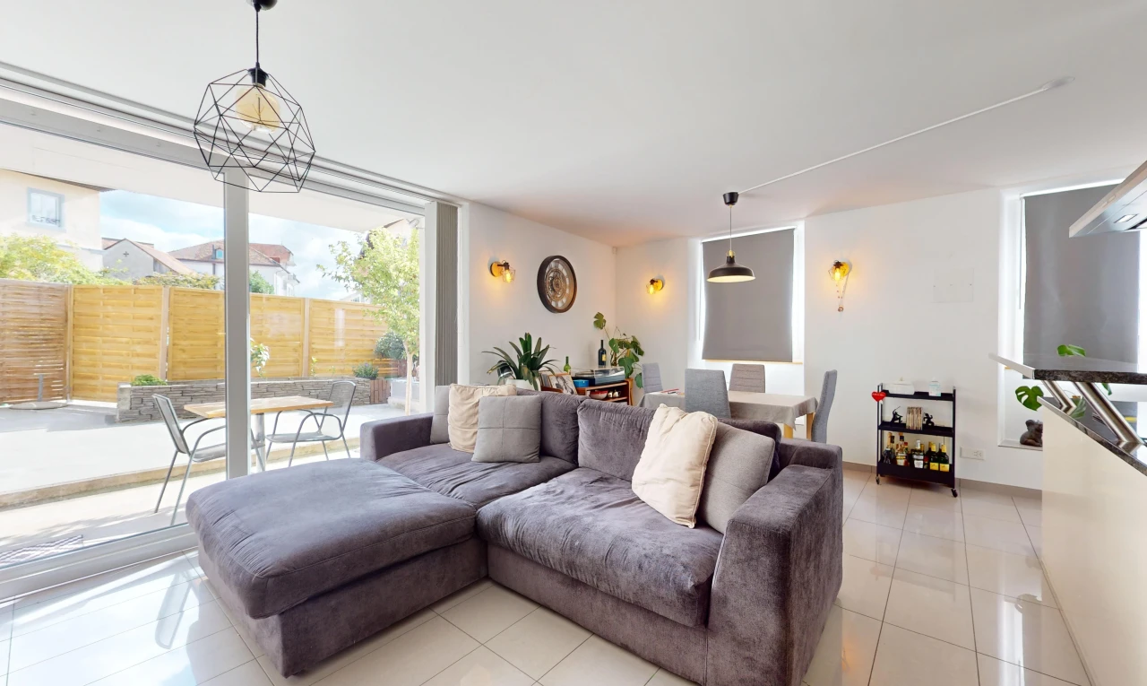 view of tiled living room