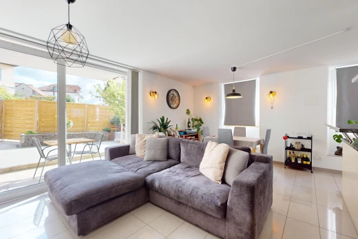 view of tiled living room