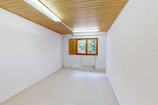 leerer raum mit kühler, holzdecke, teppich, und natürliches licht