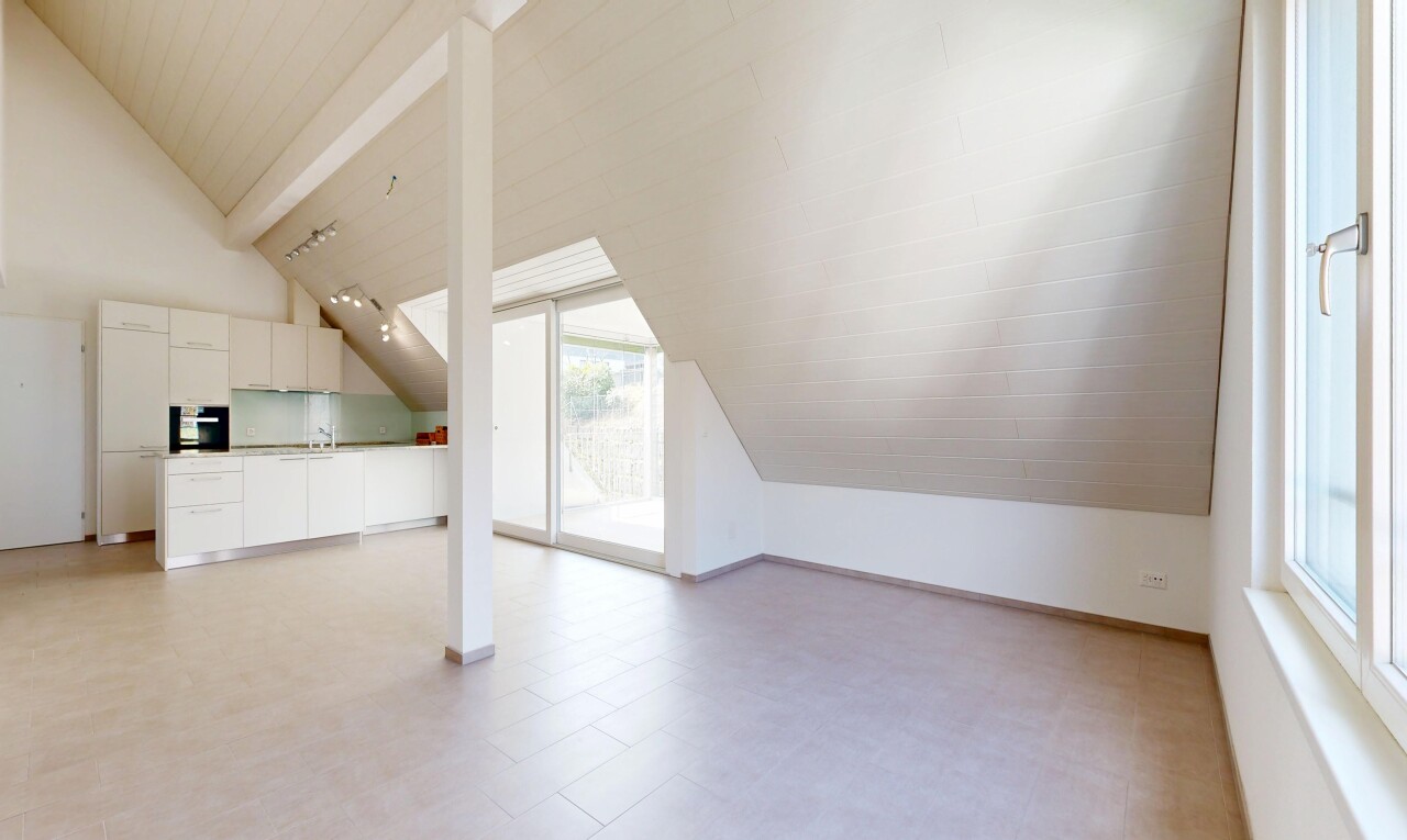 leerer raum mit dachschräge, vaulted ceiling, gipskartonwand, drywall, und inside property