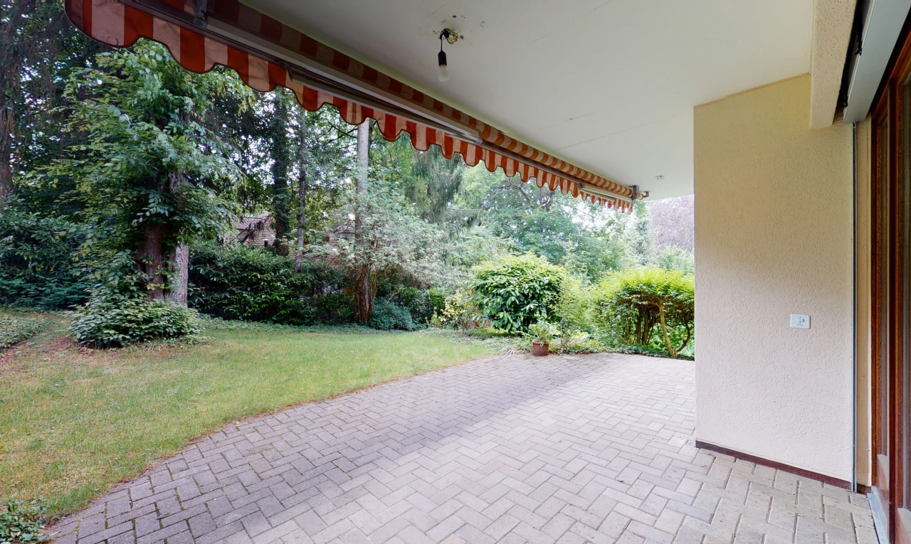 espace extérieur avec patio et pelouse