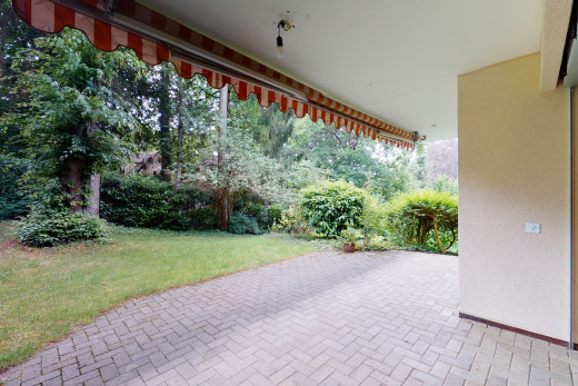 äußeresraum mit rasen und terrasse