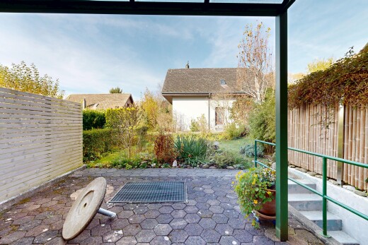 terrasse mit terrasse, day time, und zaun