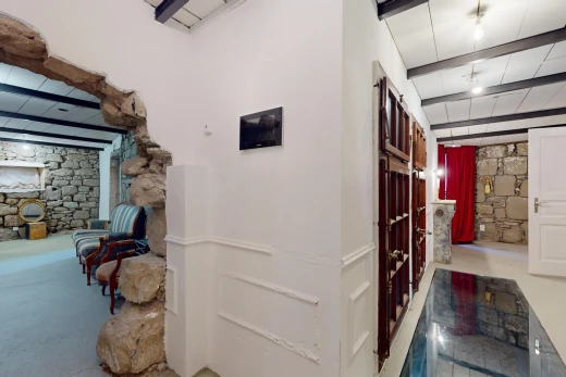 interior space with beam ceiling