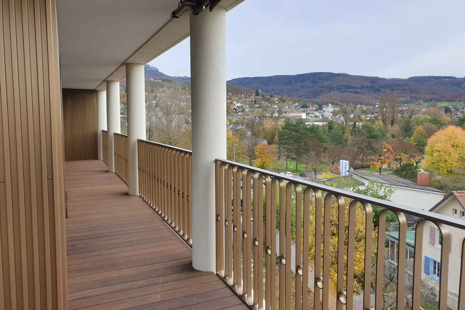 balcony with a mountain view