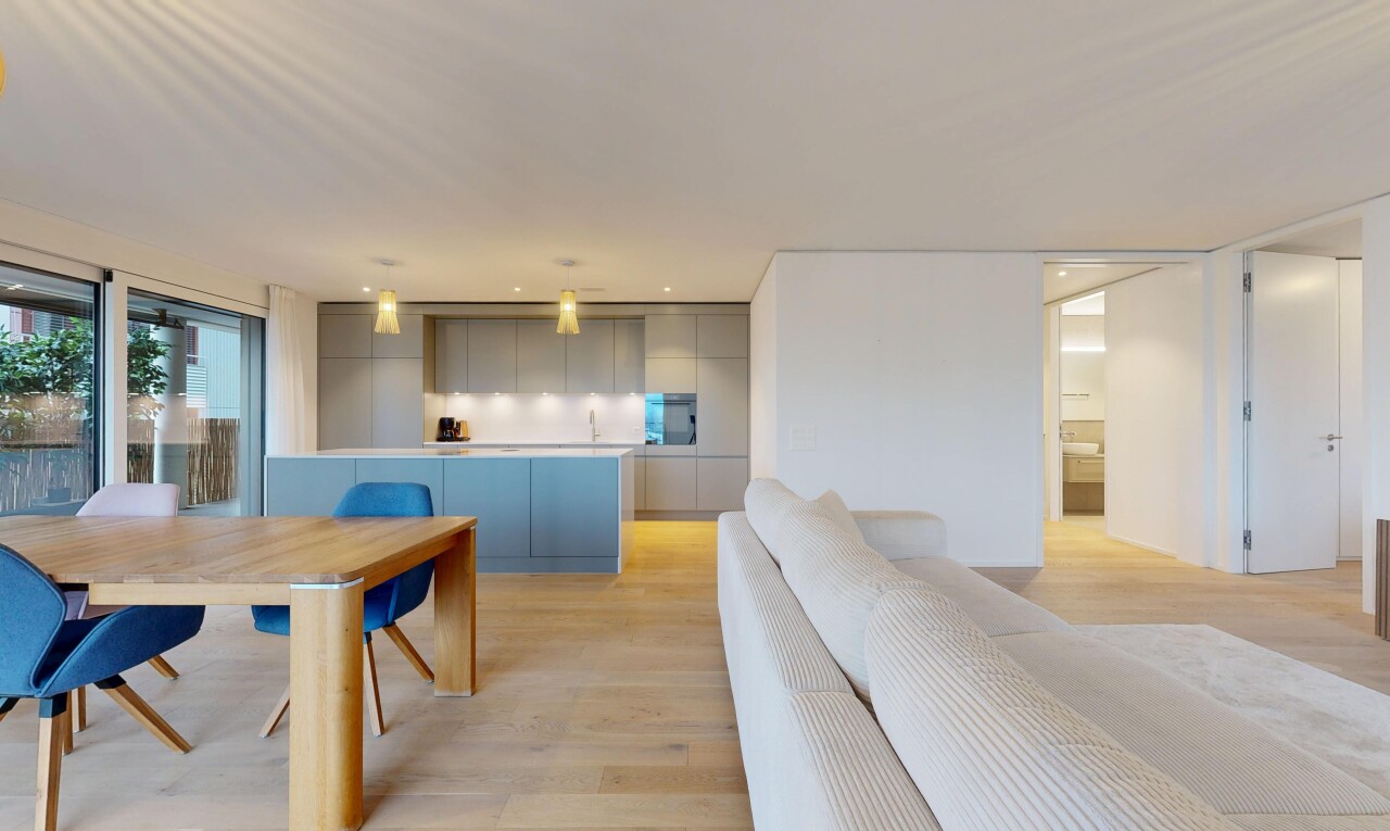 living room with light wood finished floors