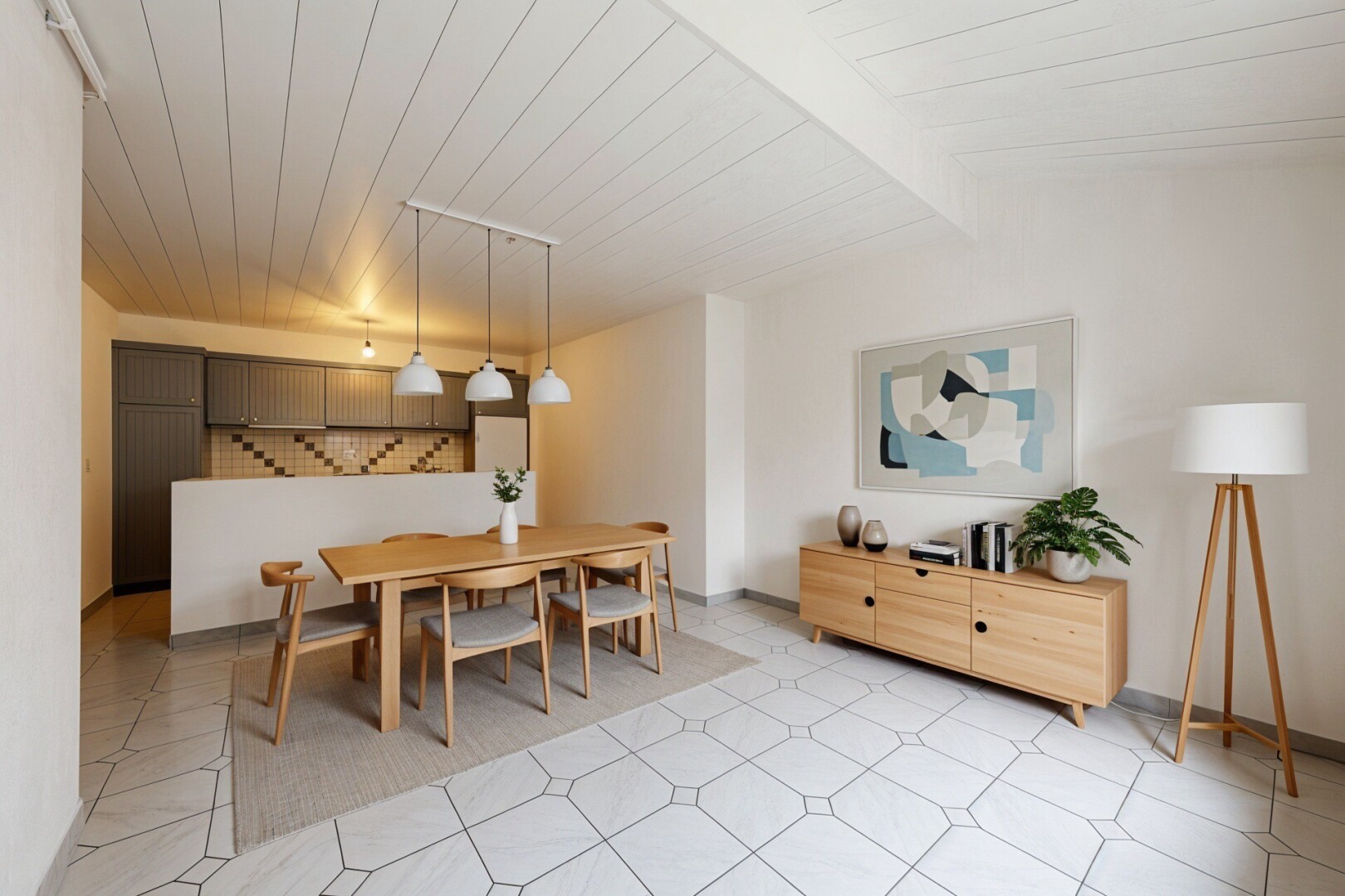 spare room with wooden ceiling and light floors