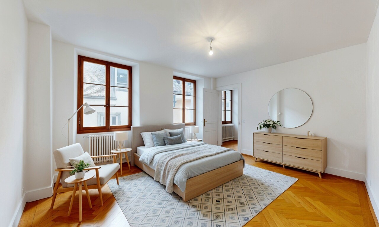unfurnished room featuring parquet floors and radiator