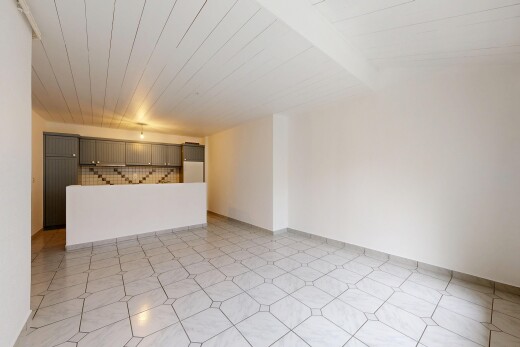 pièce vide avec plafond en bois, wood ceiling, inside property, cloison sèche, et drywall