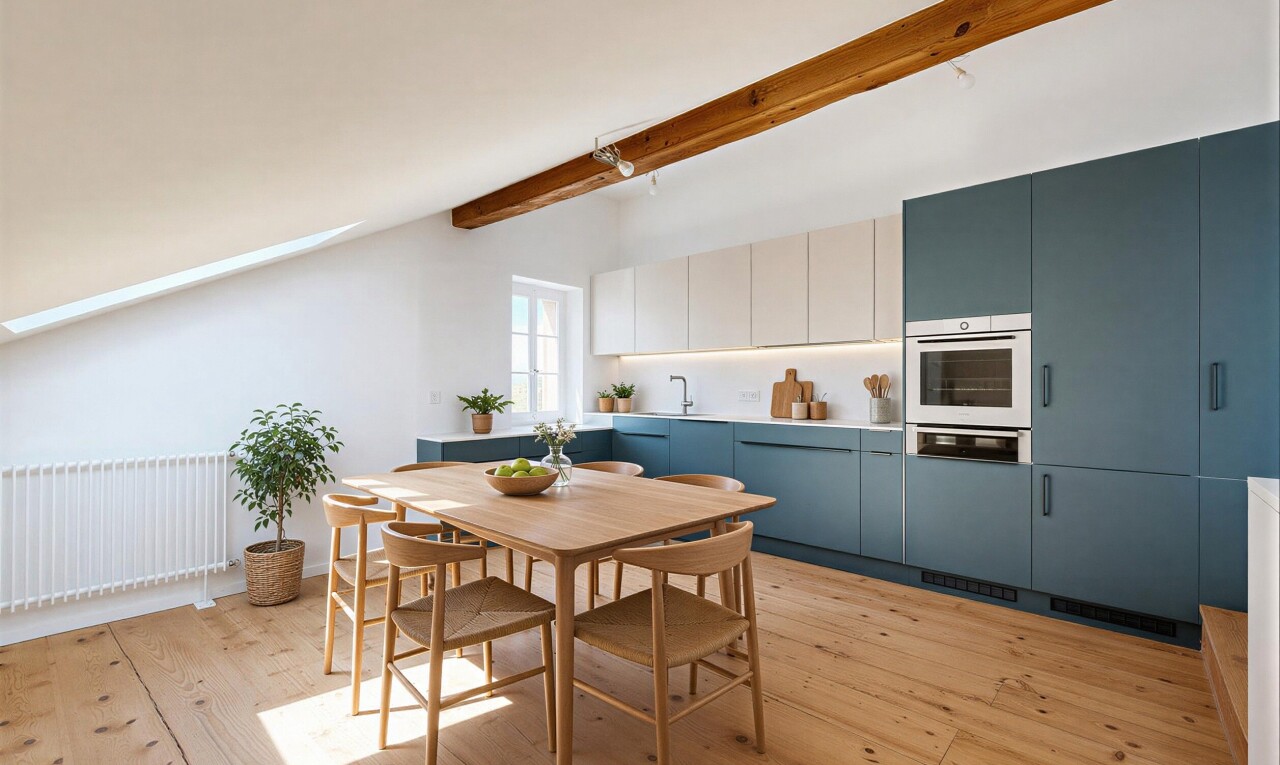 küche mit two tone kitchen, light countertops, arbeitsplatten, drywall, und gipskartonwand