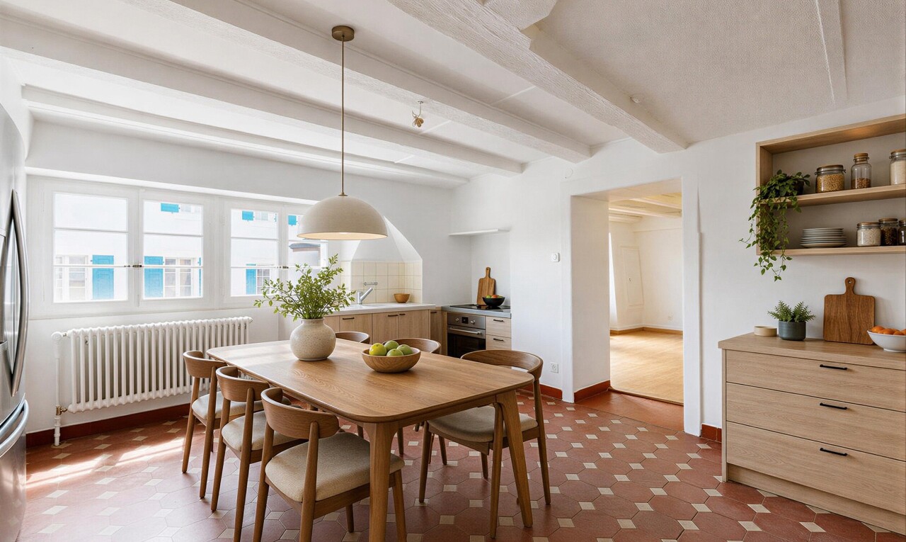 esszimmer mit inside property, kühler, drywall, gipskartonwand, und natural light
