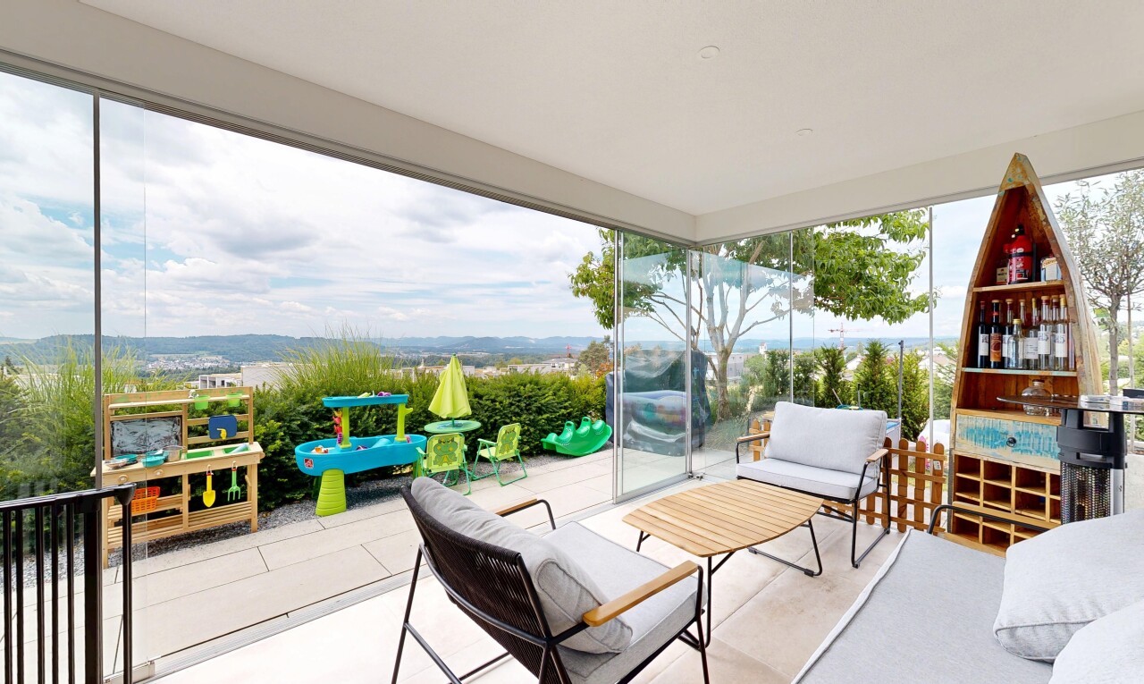 patio / terrace with an outdoor living space