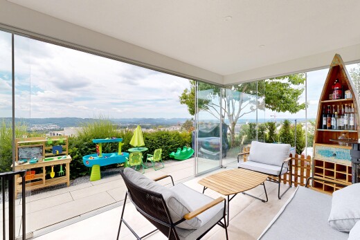 patio / terrace with an outdoor living space