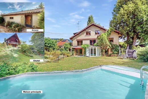 piscine avec day time, property visible, collage, pelouse, et power lines view