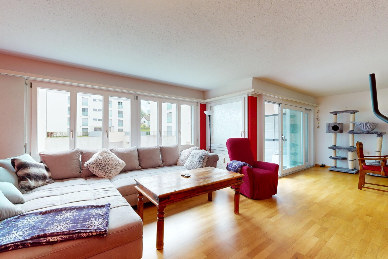 living room with light wood finished floors