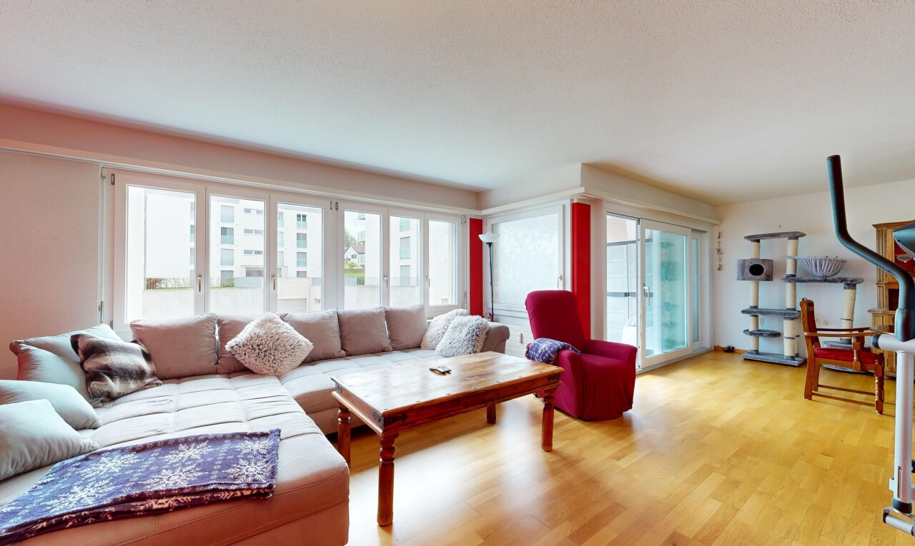living room with light wood finished floors