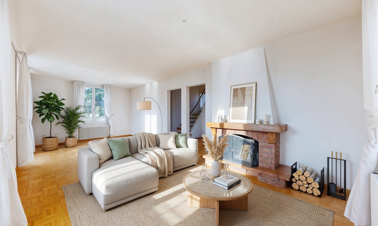 salon avec parquet floor, wood finish floor, sol en finition bois, inside property, et natural light