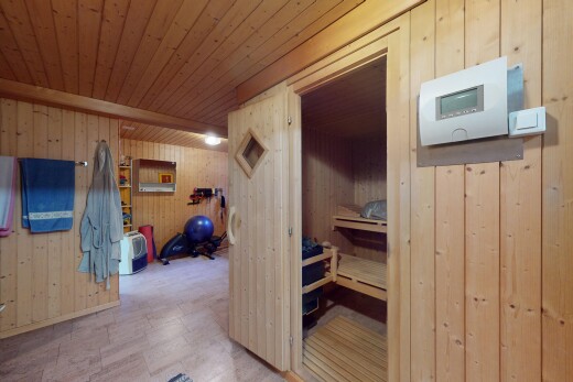 halle / korridor mit holzwand, wood wall, inside property, keller, und holzdecke