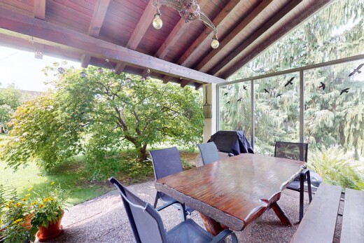 terrasse mit essbereich im freien, terrasse, deckenventilator, und from property