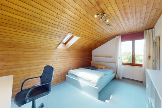 zimmer / schlafzimmer mit natural light, natürliches licht, dachfenster, inside property, und zusätzliches zimmer
