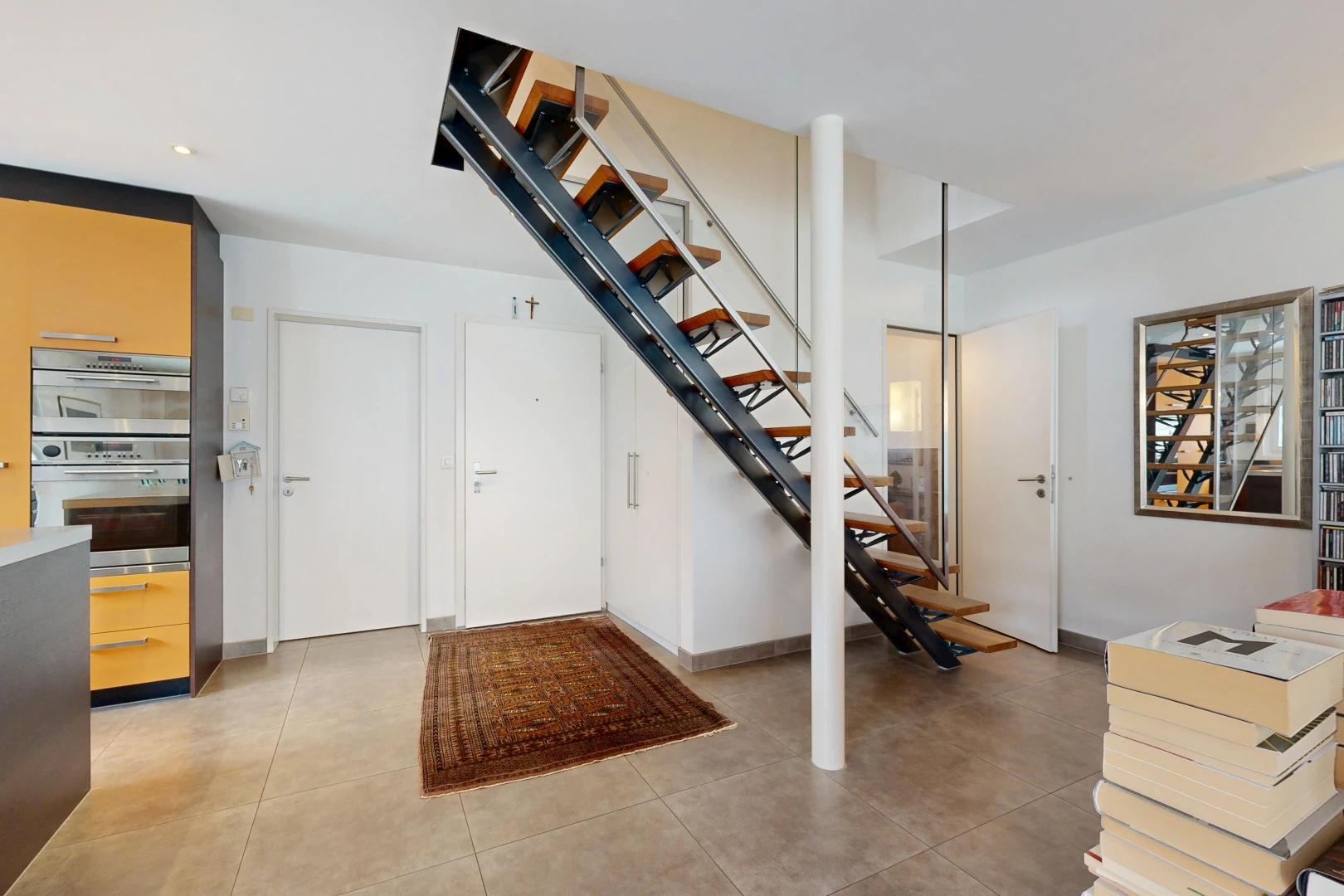 stairs with recessed lighting