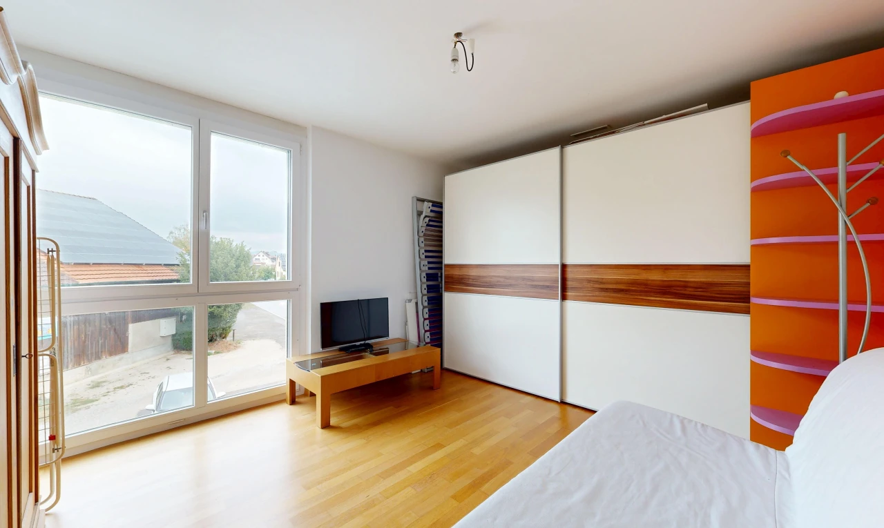 room / bedroom with light wood-type flooring