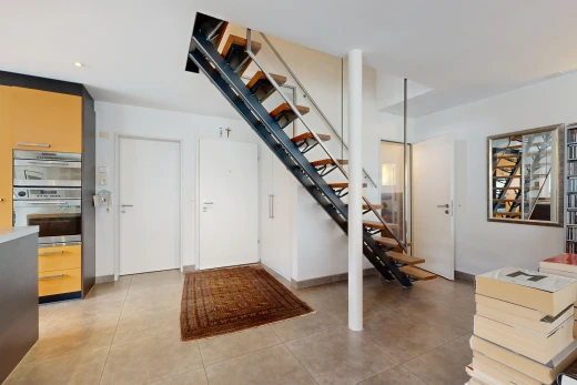 stairs with recessed lighting