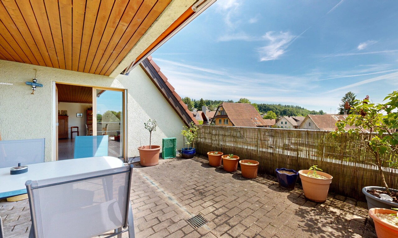 terrasse mit from property, terrasse, day time, zaun, und residential view