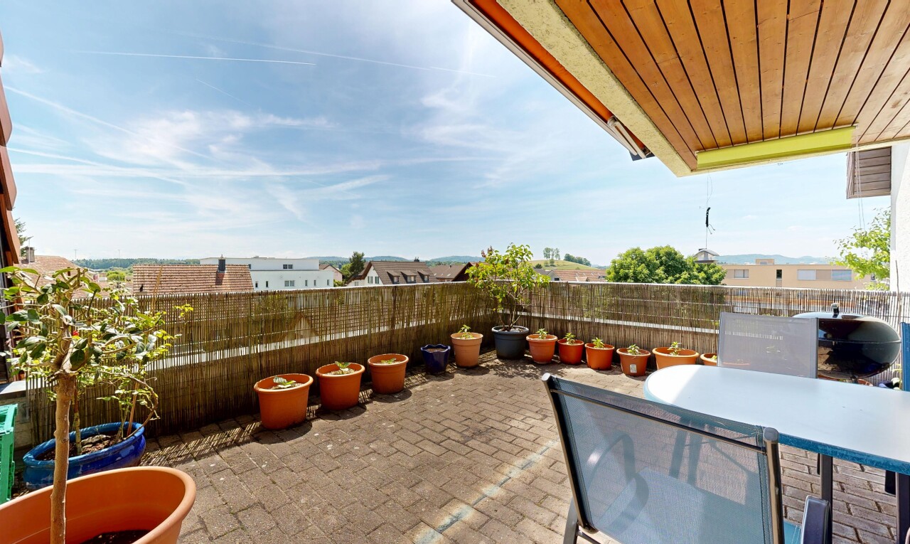 terrasse mit from property, day time, zaun, und terrasse
