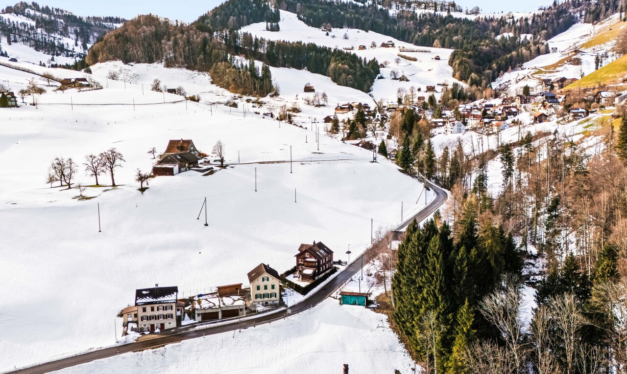 vue sur la montagne avec snow et day time