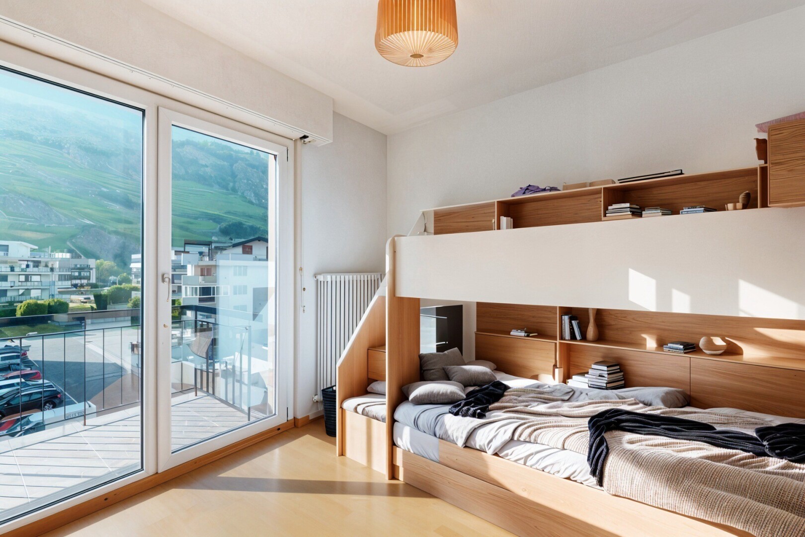 chambre avec accès à l'extérieur, inside property, lumière naturelle, natural light, et cloison sèche