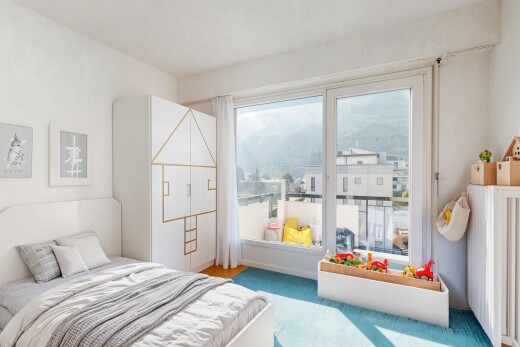 chambre avec inside property, lumière naturelle, natural light, cloison sèche, et drywall