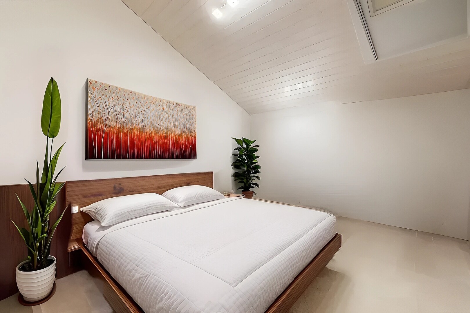 chambre avec plafond voûté