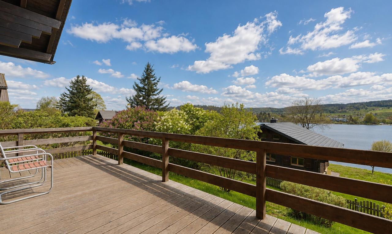 balcon avec day time, from property, terrasse, water view, et vue sur l'eau