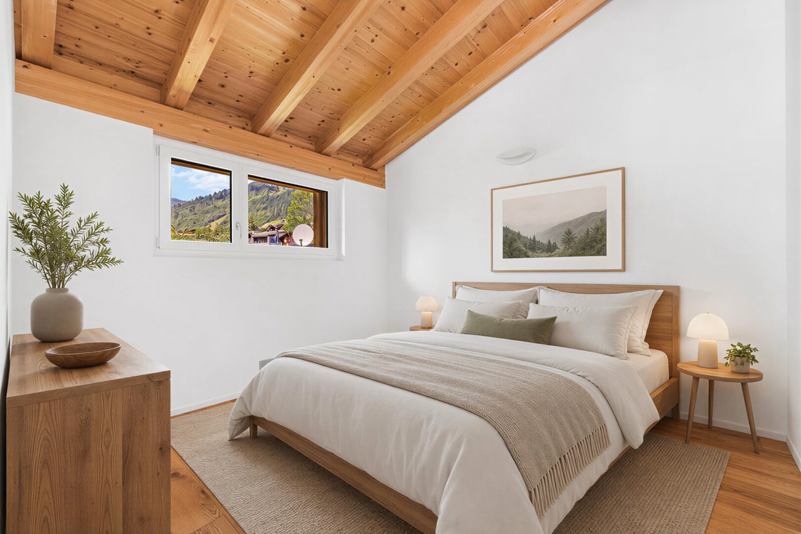 leerer raum mit balkendecke, beamed ceiling, holzdecke, wood ceiling, und inside property