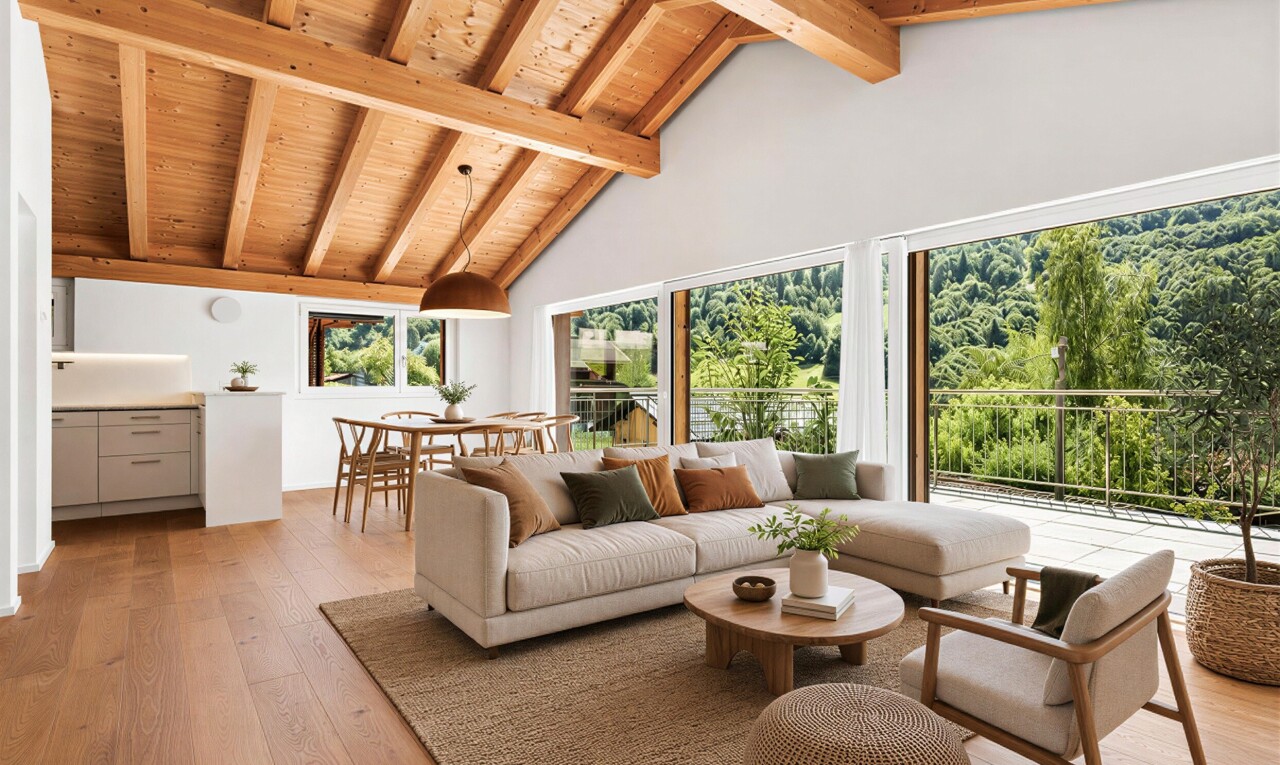 leerer raum mit inside property, holzfußboden, wood finish floor, hardwood floor, und hohe decke