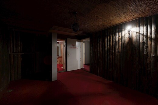 couloir avec inside property, wood wall, et mur en bois