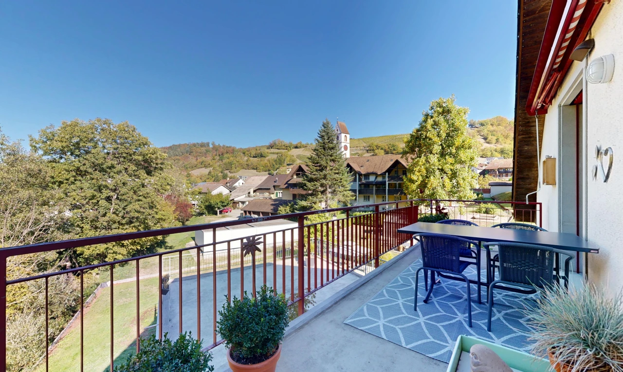 balkon mit view focus, from property, day time, balkon, und essbereich im freien