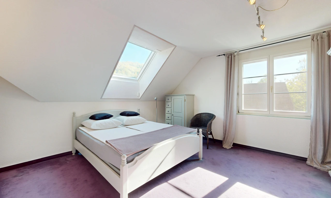 zimmer / schlafzimmer mit drywall, gipskartonwand, natürliches licht, zusätzliches zimmer, und carpet