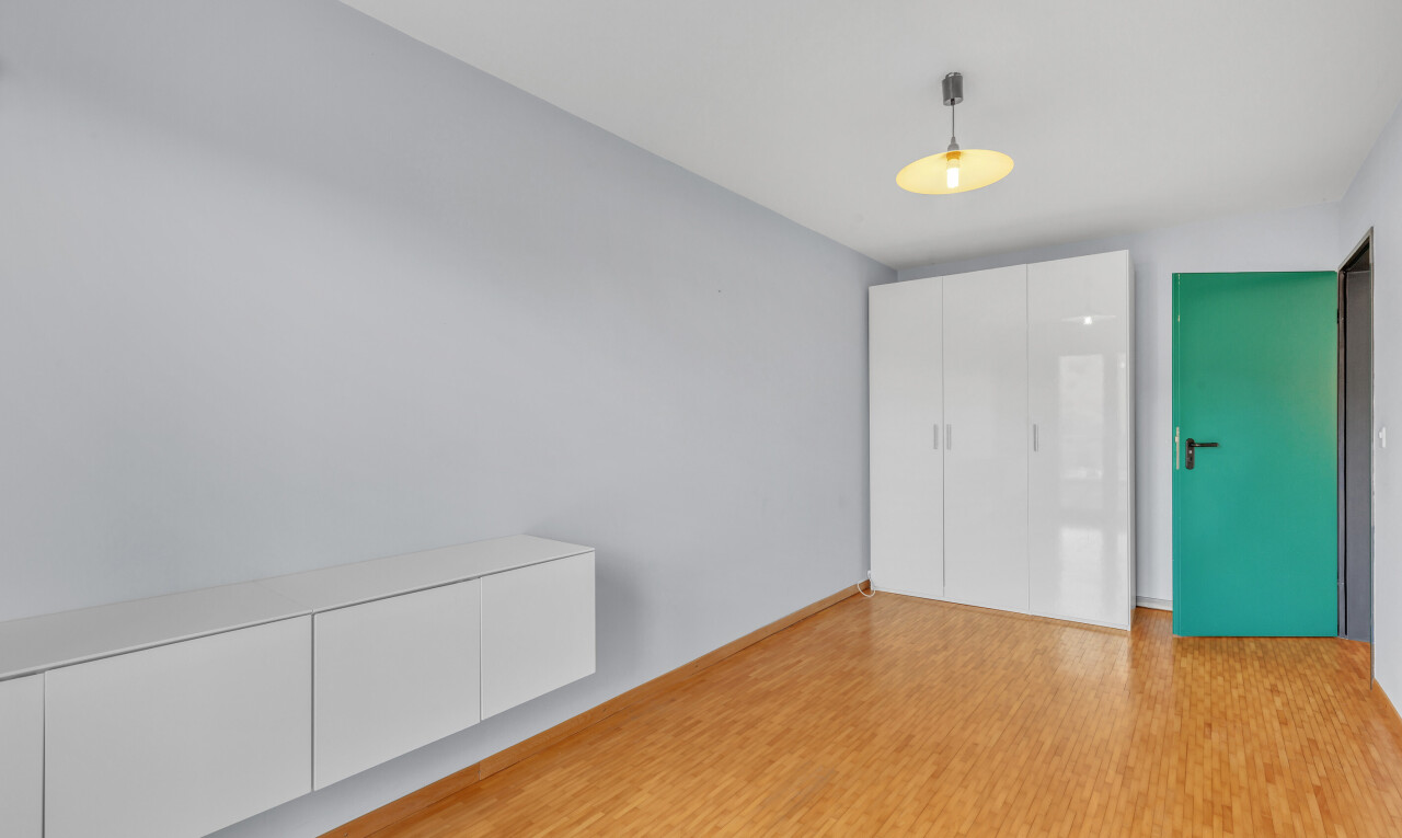 empty room with light wood-type flooring
