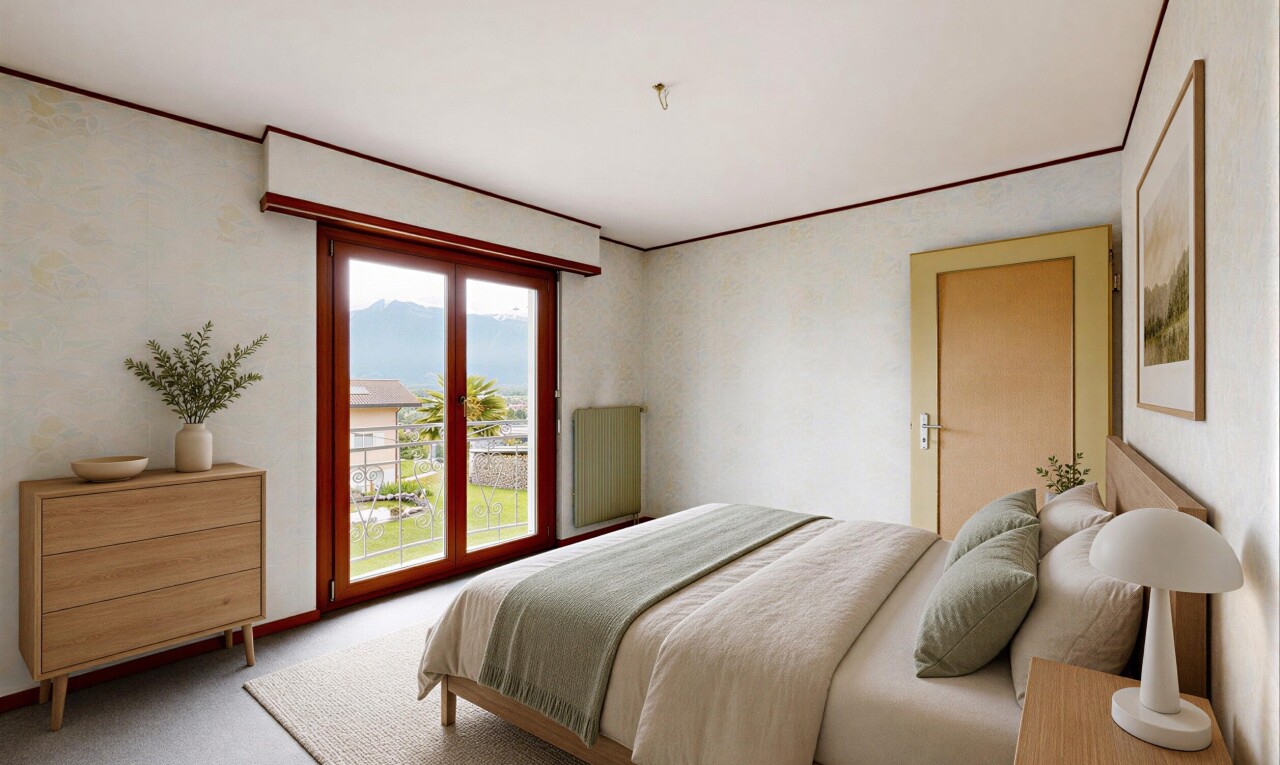 pièce vide avec parquet floor, sol en finition bois, wood finish floor, radiateur, et cloison sèche