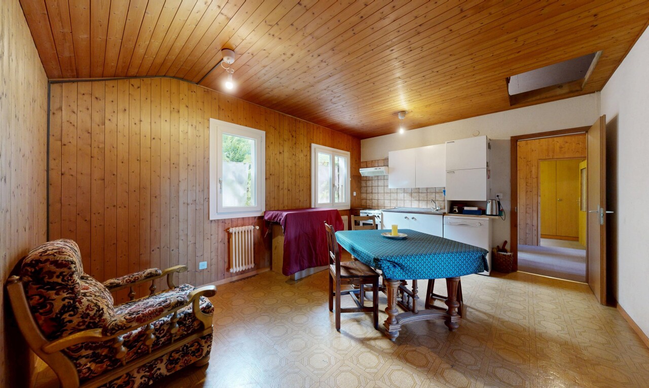 salon / salle à manger avec lumière naturelle, natural light, sol en vinyle, vinyl floor, et inside property