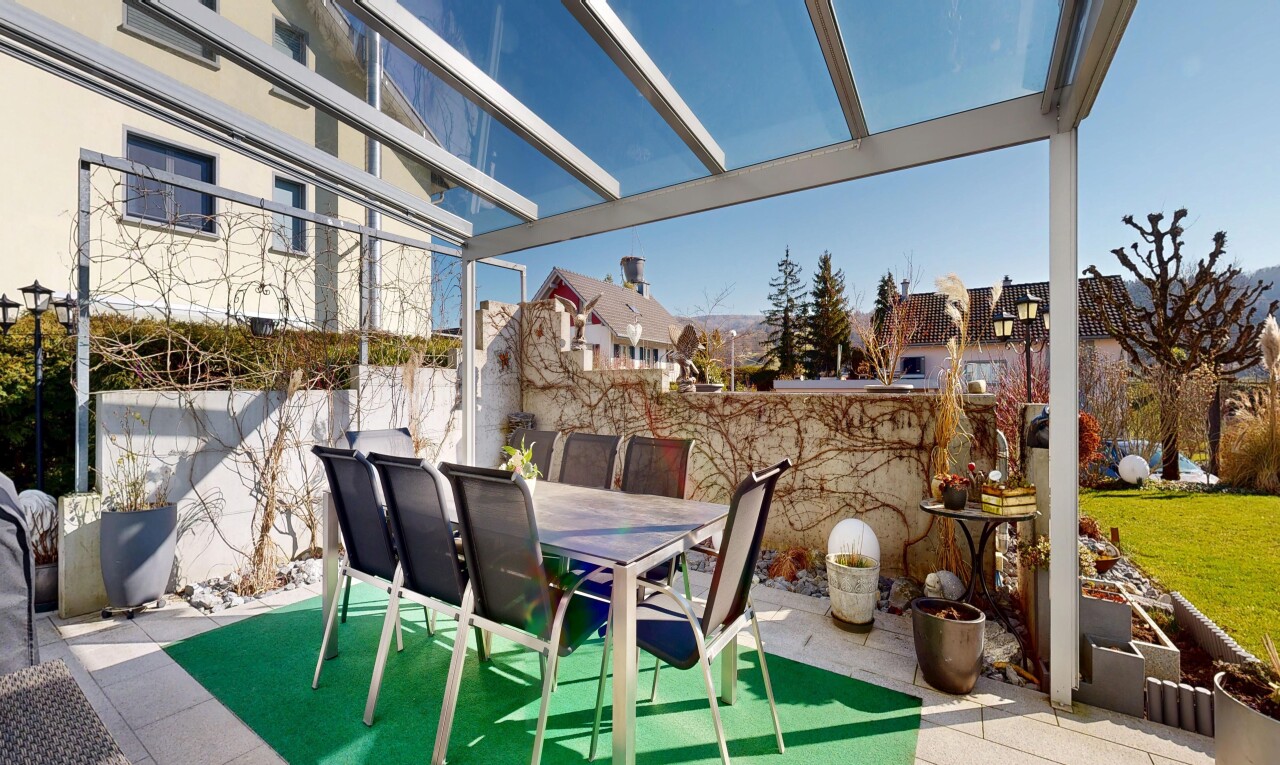 terrasse mit terrasse, essbereich im freien, day time, from property, und zaun