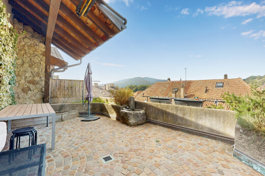 terrasse mit from property, terrasse, zaun, view focus, und day time