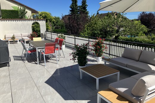 terrasse avec espace de vie extérieur, terrasse, from property, day time, et coin repas extérieur